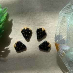 Black Mini Strawberry Stud earrings